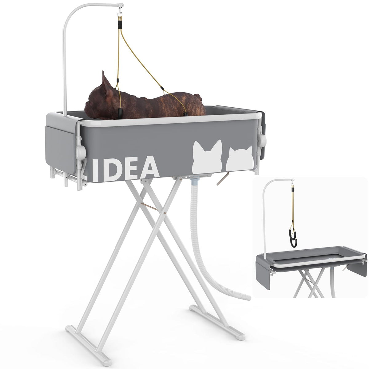 PAWZIDEA 2-in-1 Foldable Dog Bath Tub & Grooming Table – 18kg