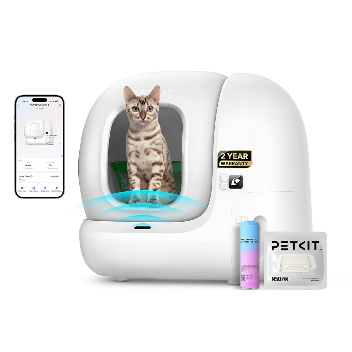 PETKIT PURA MAX 2 76L Self-Cleaning Litter Box | 11 Safety Sensors