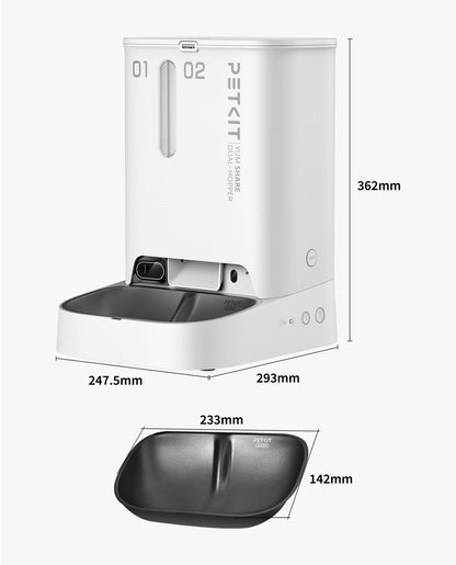 PETKIT Dual Hopper Auto Cat Feeder with 1080P Camera – 5L