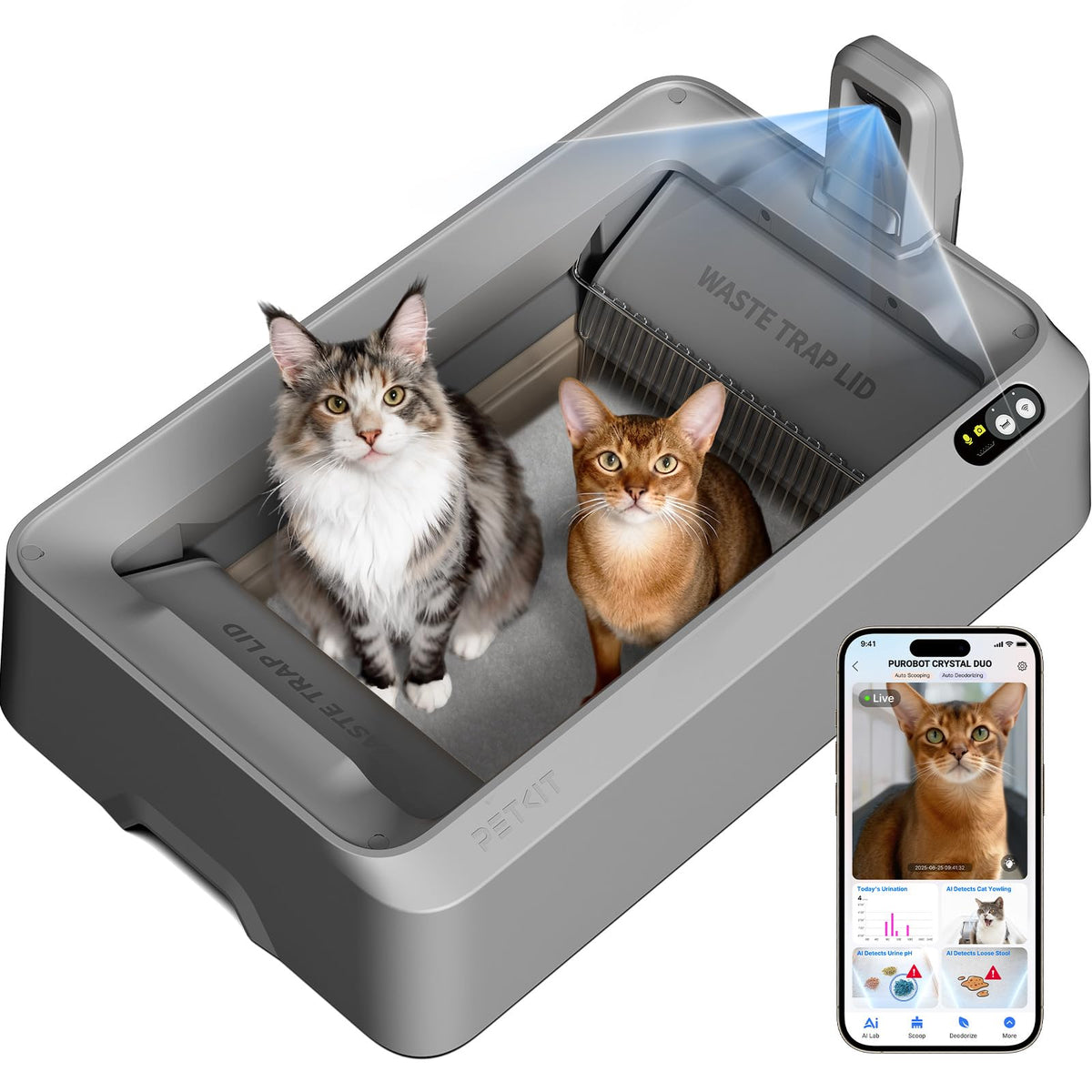 PETKIT Purobot Crystal Self-Cleaning Litter Box with AI Camera
