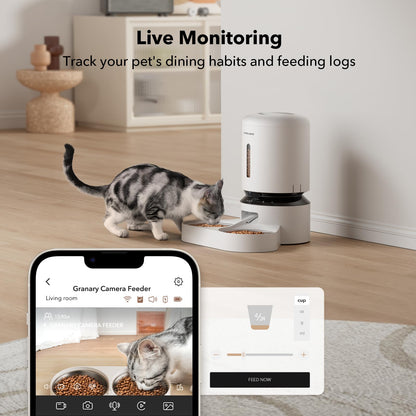 PETLIBRO Automatic Cat Feeder with Camera & Dual Bowl | White