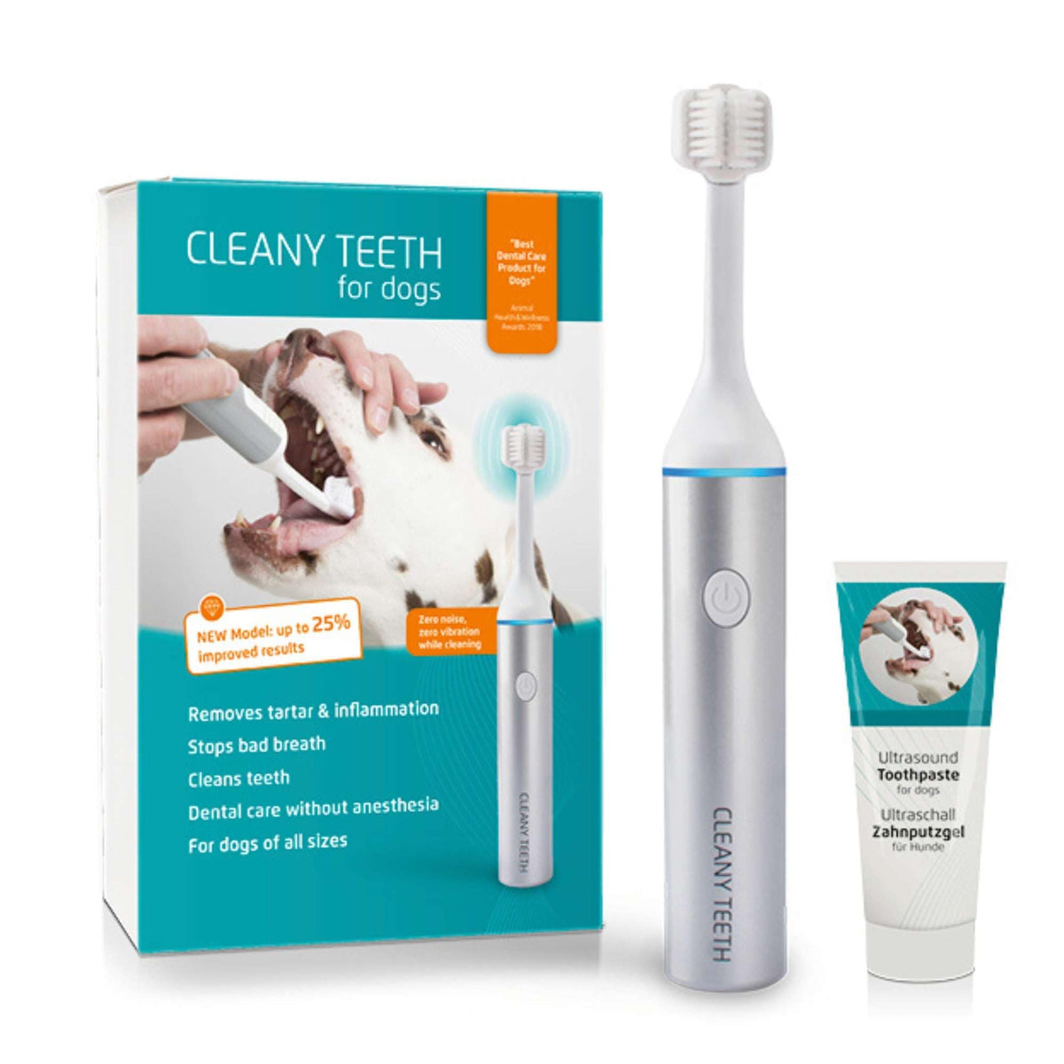 Cleanyteeth Ultrasonic Dog Toothbrush Starter Kit – All Breeds