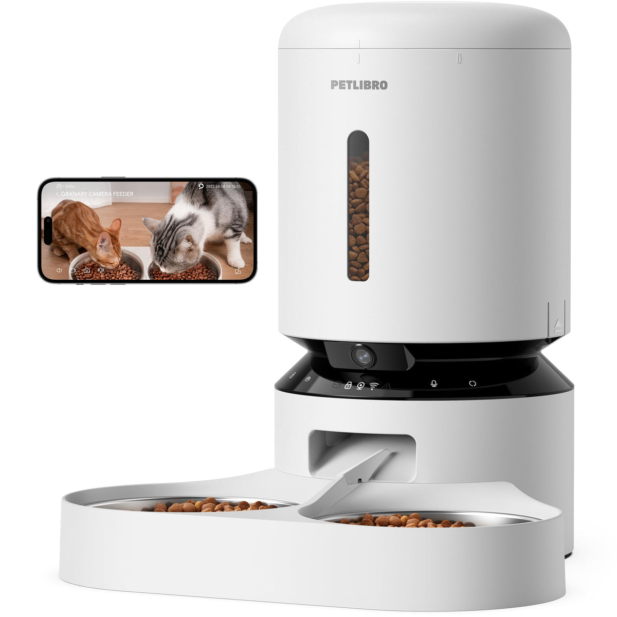 PETLIBRO Automatic Cat Feeder with Camera & Dual Bowl | White