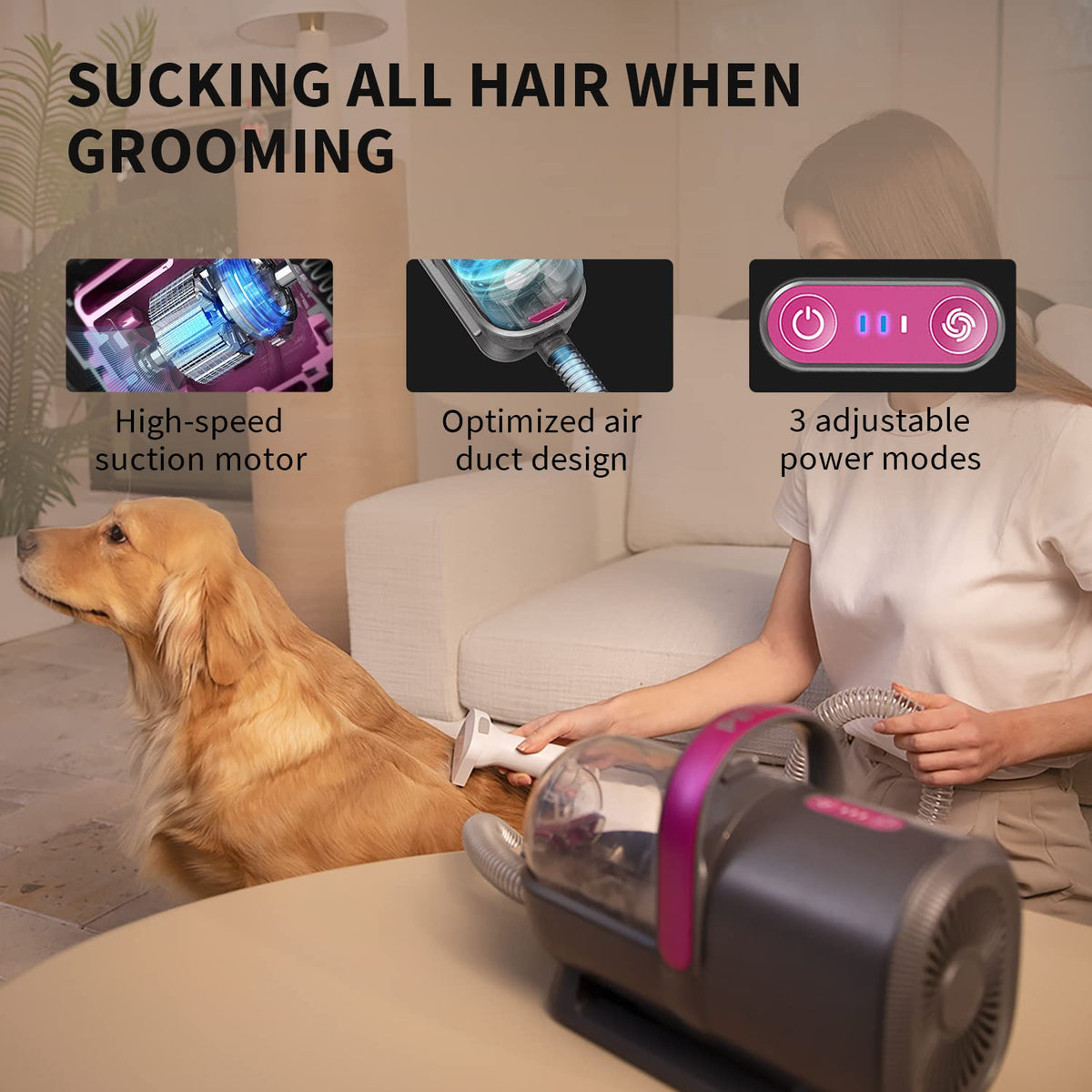 PETKIT 5-in-1 Dog Grooming Vacuum Kit for Dogs & Cats