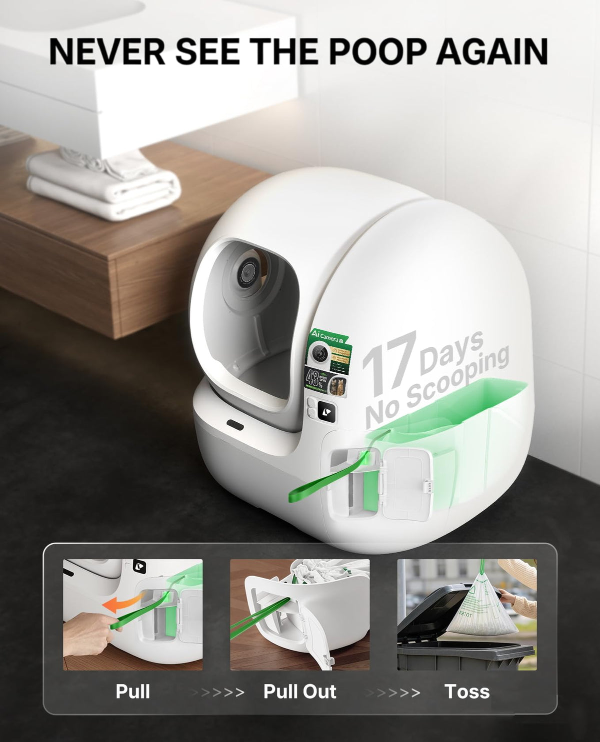 PETKIT PUROBOT MAX PRO 2 Self-Cleaning Litter Box with AI Camera