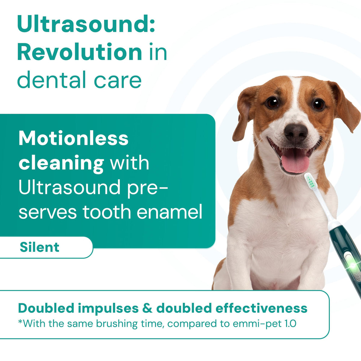 Emmi-Pet 2.0 Ultrasonic Dog & Cat Toothbrush with Toothpaste 75ml