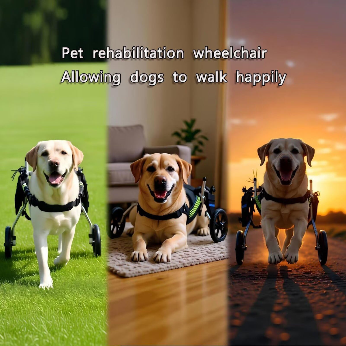 ABenxxou Adjustable Dog Wheelchair for Medium & Large Dogs XXL