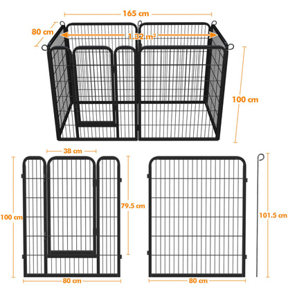 Yaheetech 12-Panel Heavy Duty Dog Pen Indoor & Outdoor | 80x100cm