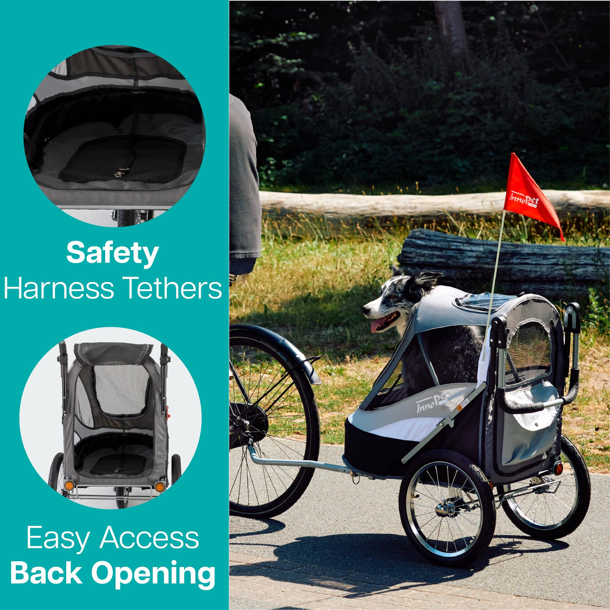 InnoPet Sporty Deluxe 2-in-1 Dog Stroller & Bike Trailer – 30kg