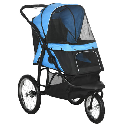 PawHut Foldable Dog Stroller for Small & Medium Dogs – Blue