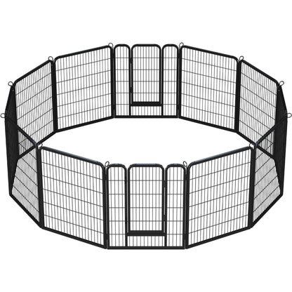 Yaheetech 12-Panel Heavy Duty Dog Pen Indoor & Outdoor | 80x100cm