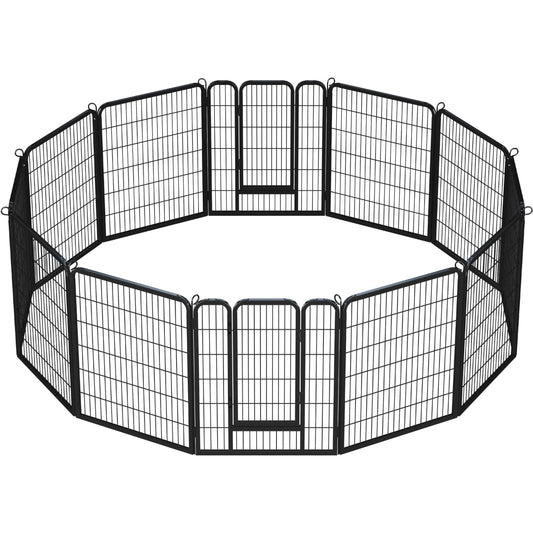 Yaheetech 12-Panel Heavy Duty Dog Pen Indoor & Outdoor | 80x100cm