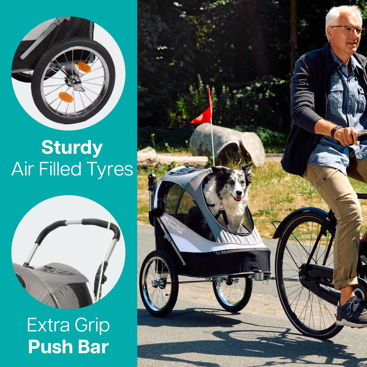 InnoPet Sporty Deluxe 2-in-1 Dog Stroller & Bike Trailer – 30kg