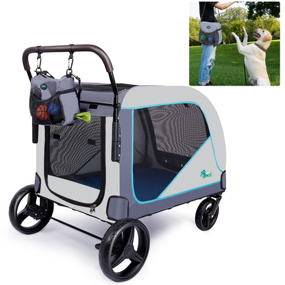 Ownpets XL Dog Stroller for Medium & Large Dogs – 55kg Capacity