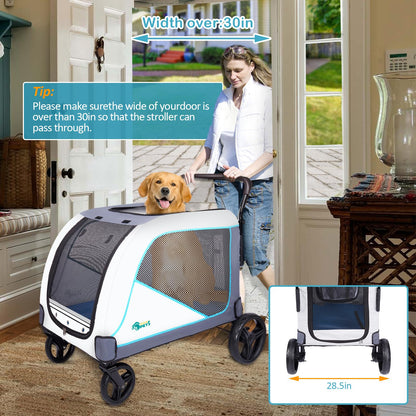 Ownpets XL Dog Stroller for Medium & Large Dogs – 55kg Capacity