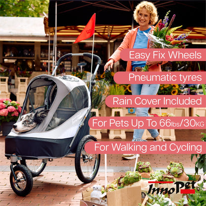 InnoPet Sporty Deluxe 2-in-1 Dog Stroller & Bike Trailer – 30kg