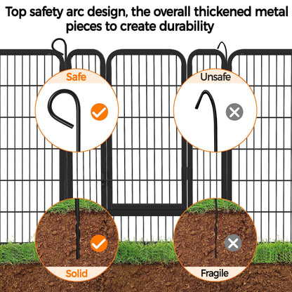 Yaheetech 12-Panel Heavy Duty Dog Pen Indoor & Outdoor | 80x100cm